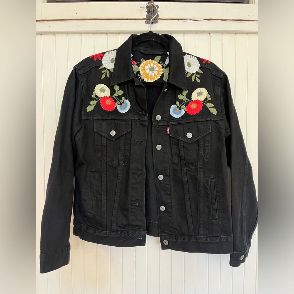 Levi’s Black Denim Jacket with Embroidery
